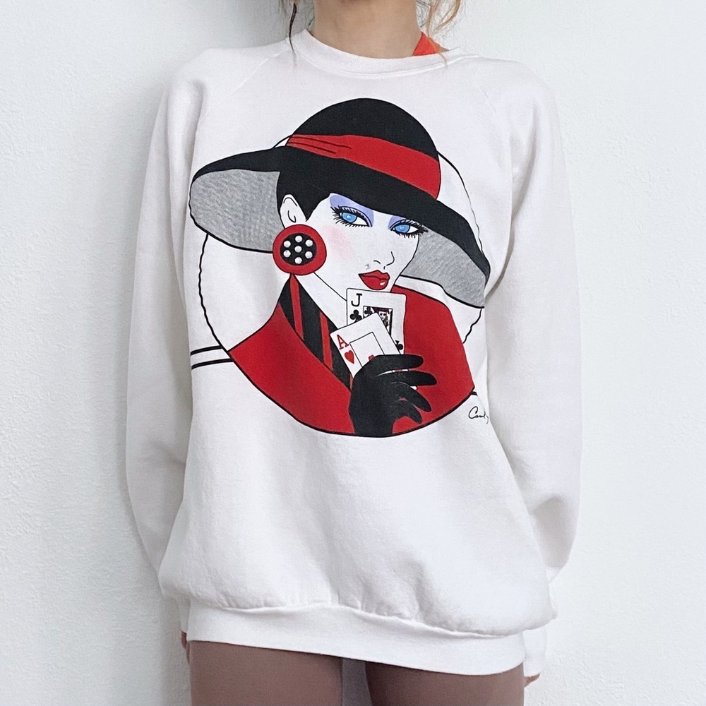Vintage Art Attack Carol Joseph blackjack woman sweatshirt